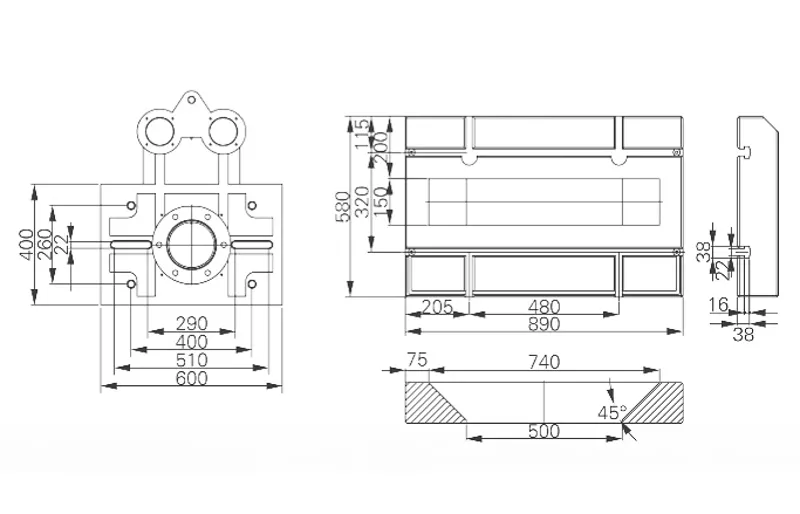 Dimension of HC-65TWW High Speed Precision Press