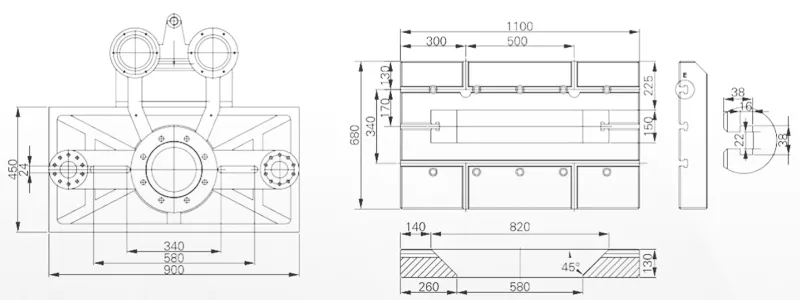 Dimension of HC-85T C Type Three Guide Column High Speed Precision Press