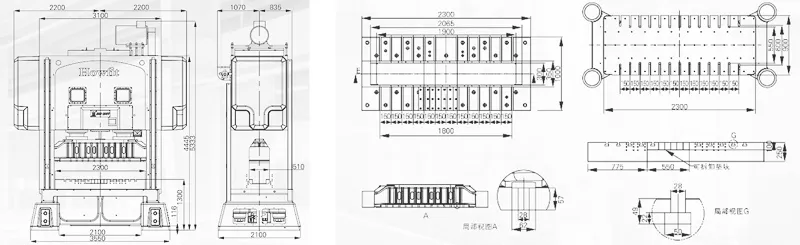 Dimensions of DDH-300T HOWFIT High Speed Precision Press