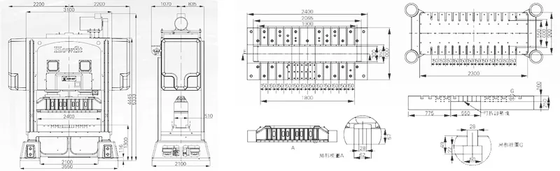 Dimensions of DDH-360T HOWFIT High Speed Precision Press